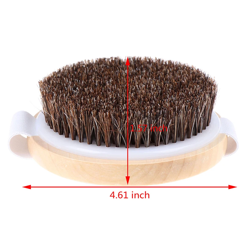 1Pc Body Massage Borstel Cellulitis Douche Exfoliatie Warm Hout Natuurlijk Paardenhaar Bad Lichaamsborstel Droge Huid Borstelen