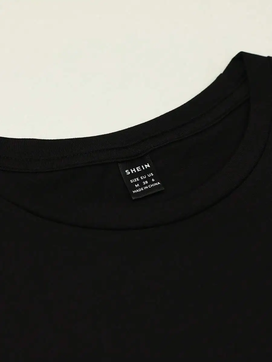 Women's Black And Gold Crew Neck Short‑Sleeve Christian T‑Shirt, Bible Verse God Graphic Print, Fashion New Arrival, Summer Casual Streetwear Church Daily Top view 5