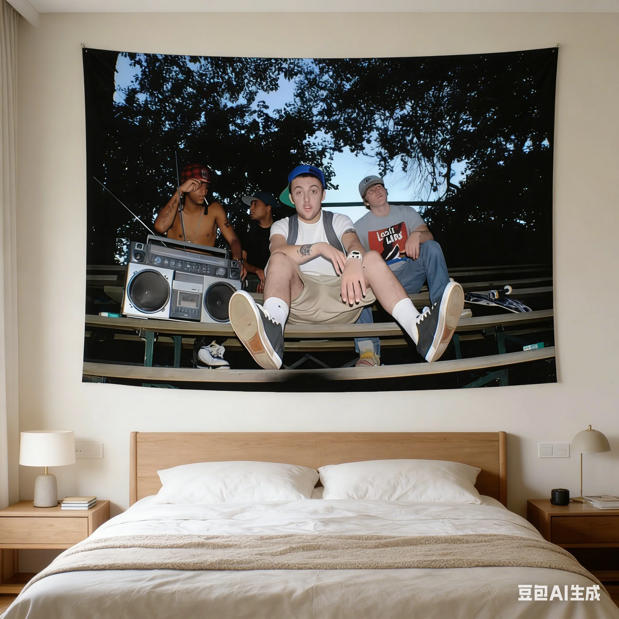 1pc Mac Miller Hip-Hop Vintage Tapestry, Polyester 2D Flat Wall Hanging, Rap Fan Decor for Bedroom, Streetwear Vibe Room Accent