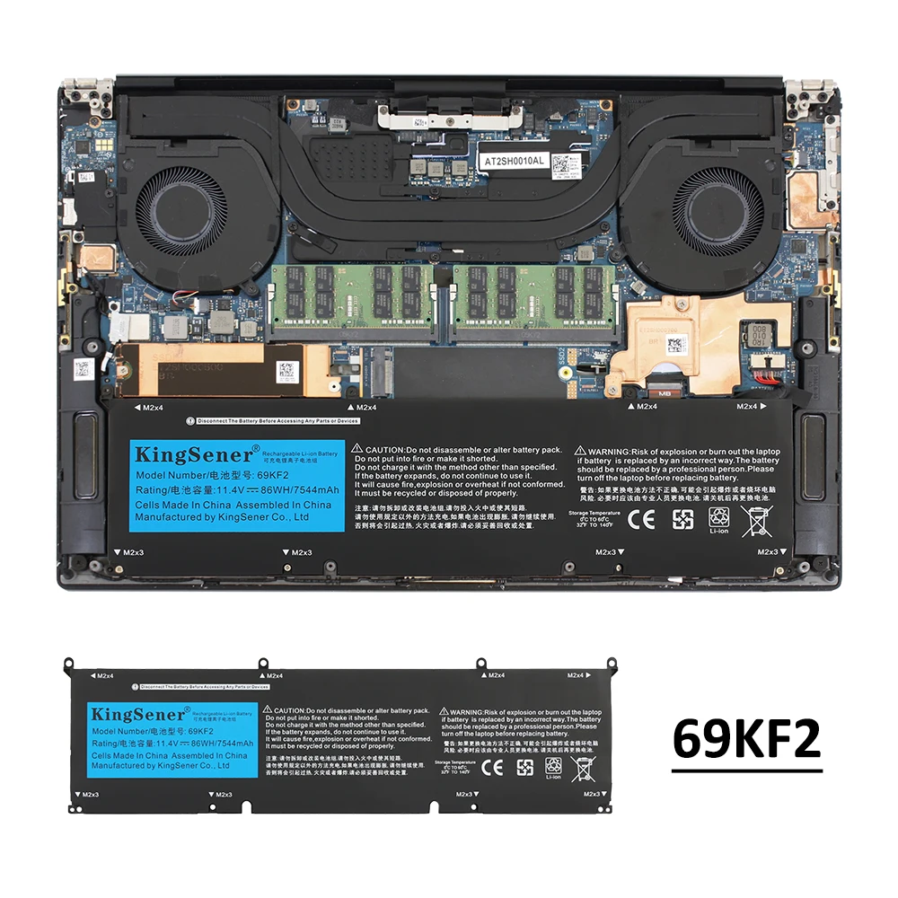 KingSener 69KF2 86WH 7544mAh Akku für DELL XPS 15 9500 9510 9520 9530 Precision 5550 5560 G15 5511 5520 5515 5521 G7 15 7500 – Detail 6