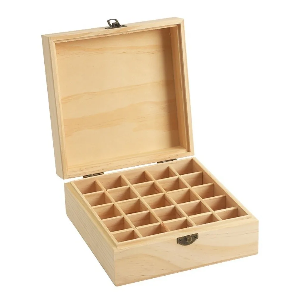 New Wooden Essential Oil Storage Box 12/15/16/25 Slots Durable Aromatherapy Container Essential Oil Organizer Home Use