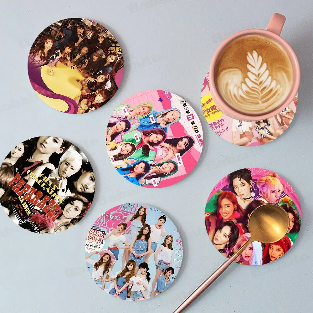 Classic Kpop Group G-Girls G-Generation Wooden Coaster Coffee Teacup Decoration Coffee Shop Beverage Shop Family Restaurant