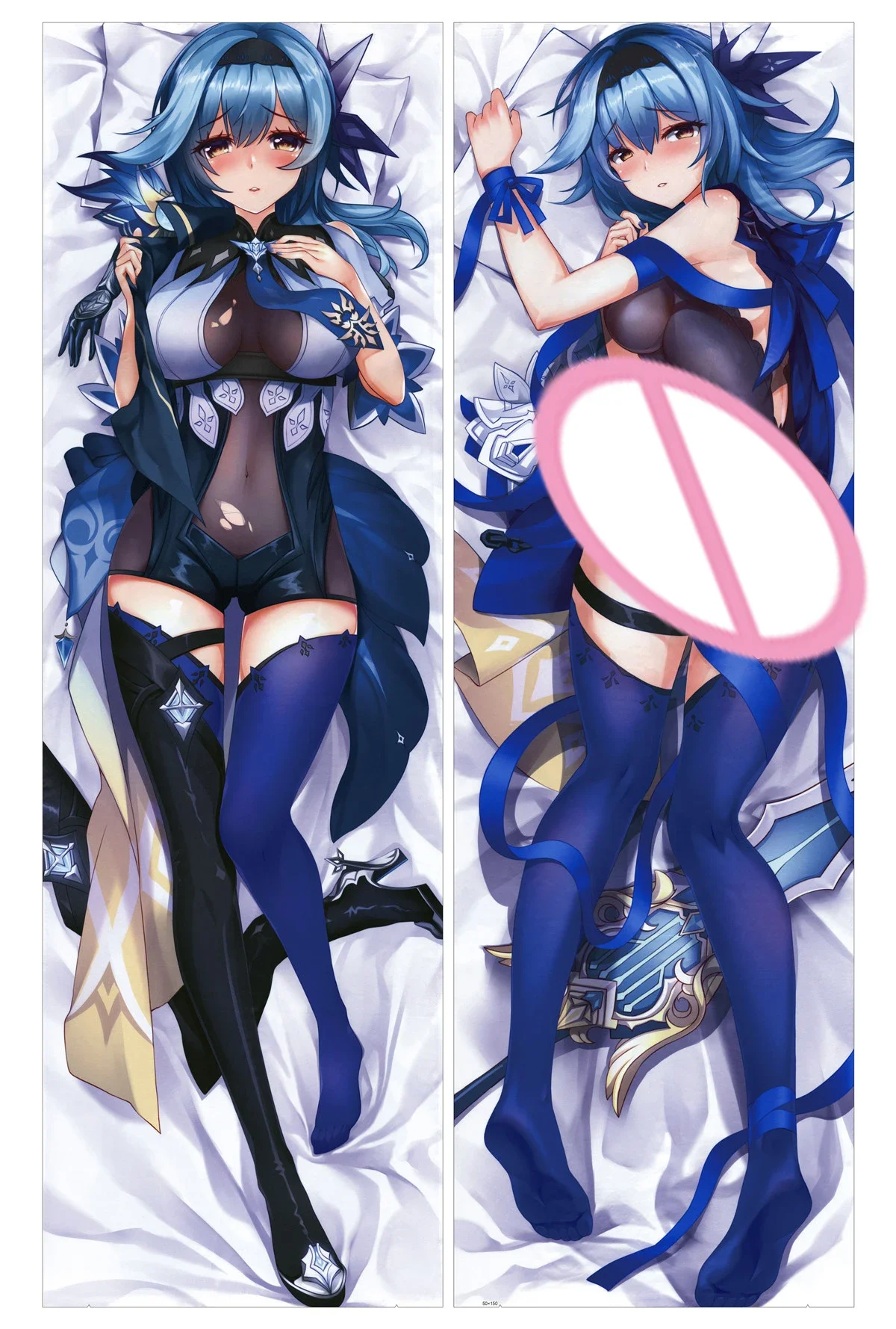 

60x180cm Game Genshin Impact Eula Dakimakura Cover Double-sided Fullbody Pillow Cover Peachskin Otaku Bedding Pillowcase