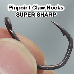 20PCS Carp Fishing Hooks Pinpoint Claw Hooks PTFE Coating High Carbon Stainless Steel Eyed Fish Hooks for Carp Fishing