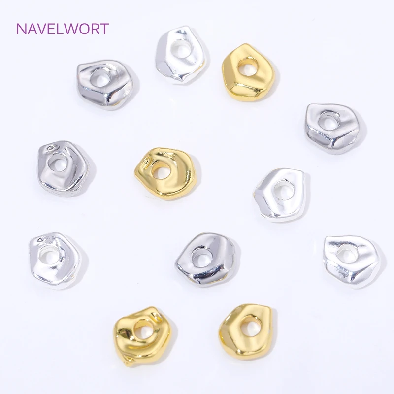 18K Gold Plated Flat Spacer Beads For Jewelry Making,Separators For Beads,DIY Bracelet Making Supplies,Accessories For Beads image 2