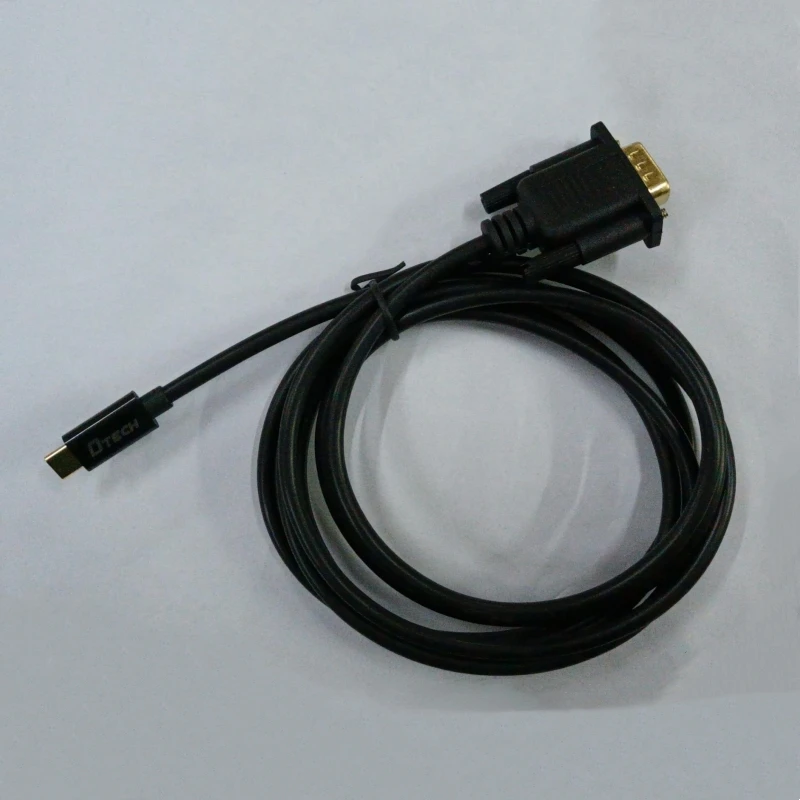 

2PCS DTECH T0024 1080P 60Hz USB Type C To VGA 1 Meter Converter Adapter Cable