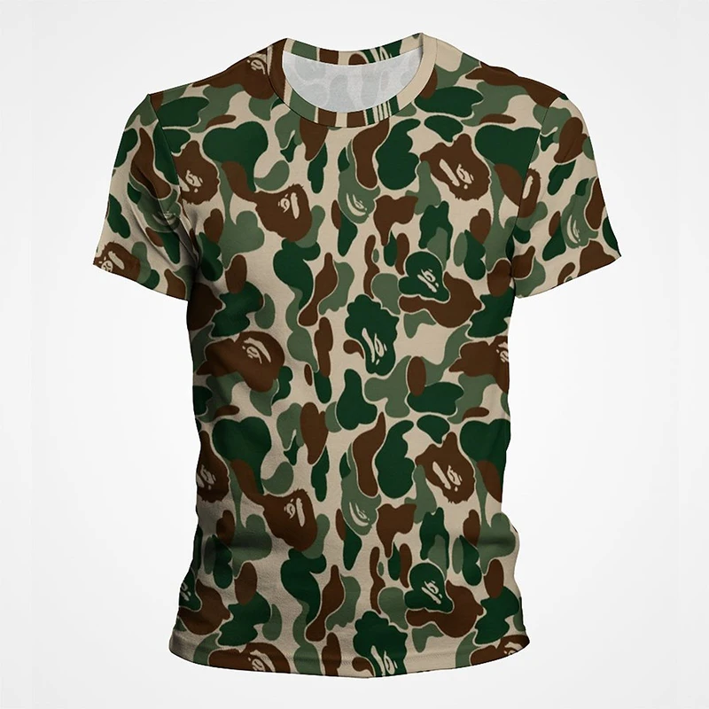 2023 New Military Camouflage T Shirt Men Summer Fashion Short Sleeve 3D Print T-shirt Cool Tops Tee Boy Girl Clothes