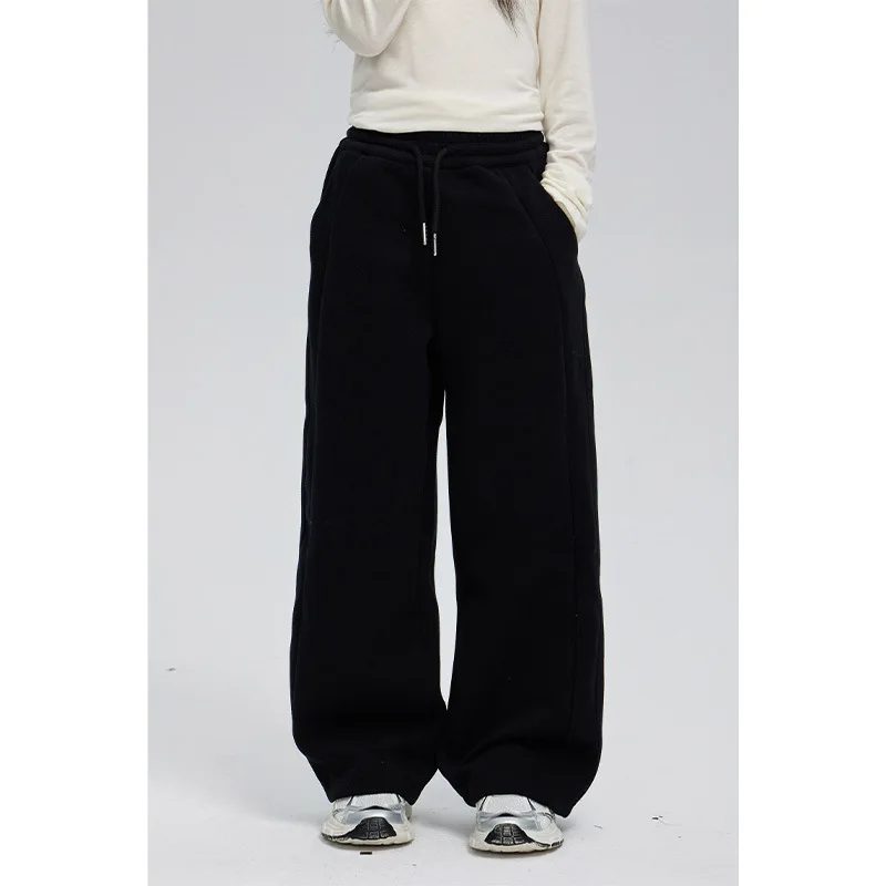 Girls Wide Leg Straight Leg Sweatpants for Autumn and Winter 2024 Children Sports Pants Children Fashion Casual Pants image 3