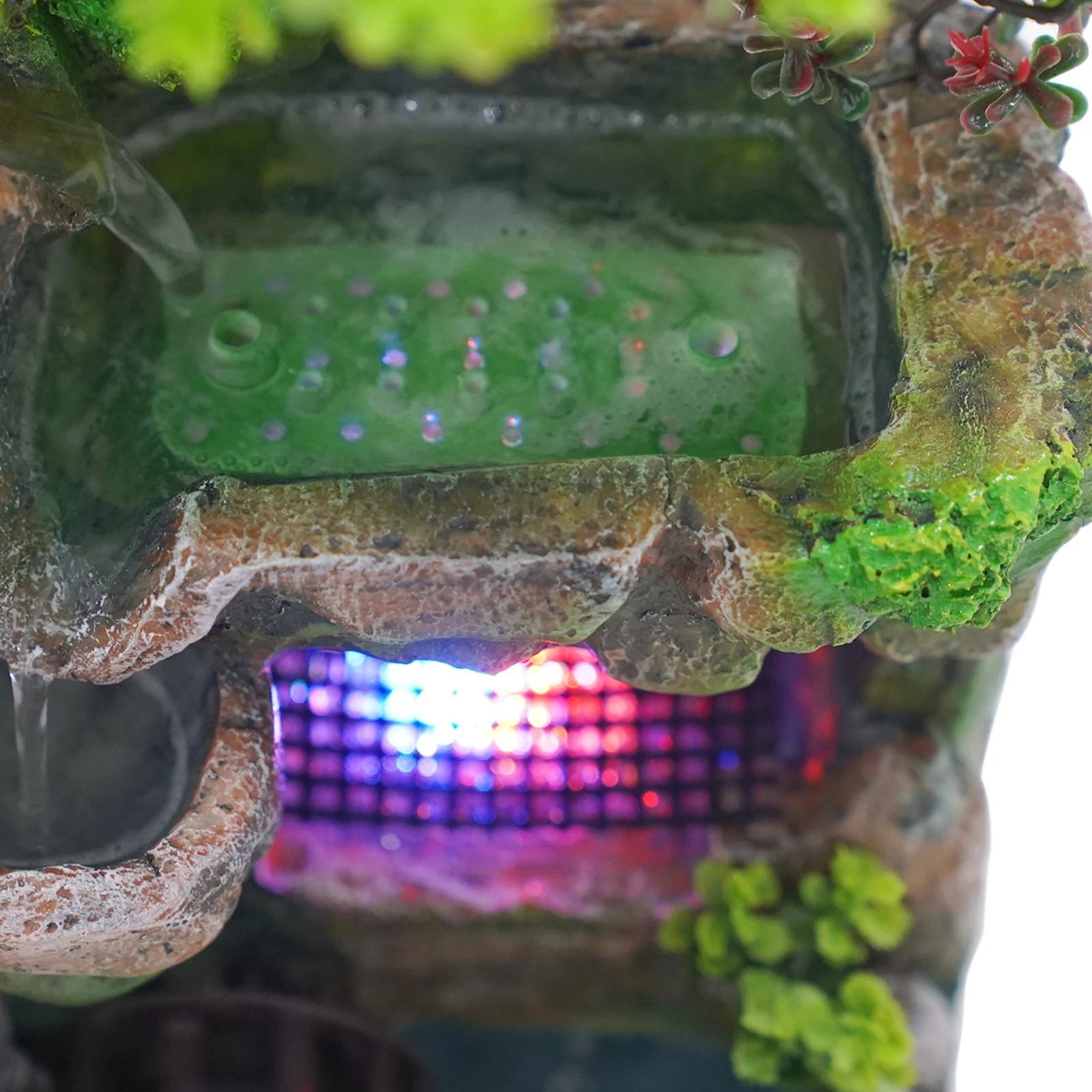 نافورة شلال LED على سطح الطاولة ديكور المنزل نافورة متدفقة مع صوت تدفق لطيف، إعداد سهل للمكتب والمنزل هدية عيد الميلاد #5