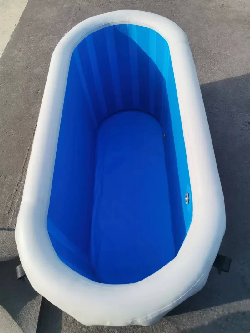 Inflatable Adult Bath Tub, Free-Standing Blow Up Bathtub with Foldable Portable Feature and hand pump (Drop Stitch PVC)