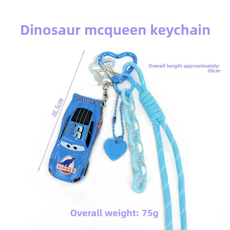 Neuer Lightning McQueen Auto-Schlüsselanhänger aus Legierung, Sammlerstück mit Lanyard und Dopamin-Kettenanhänger – Detail 26