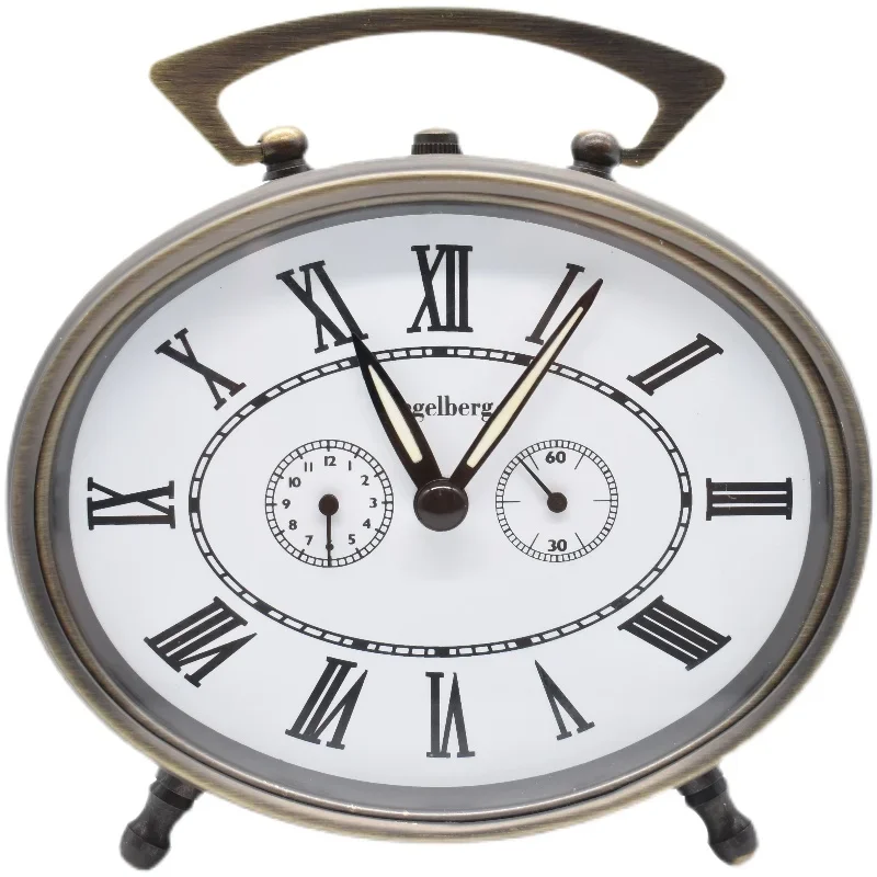 Retro Metal Alarm Clock Mechanical Clockwork Creative Bedroom Desk Clock Vintage Large Volume Bedside Alarm Clocks Table Gift
