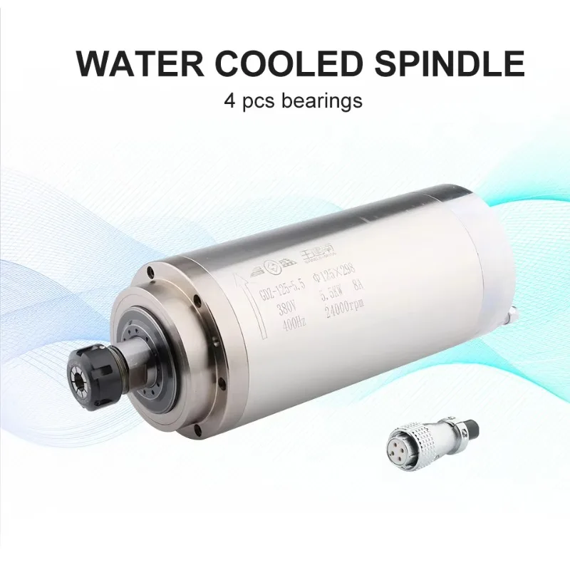 2.2kw ER20 Water-Cooled Milling Spindle Motor + VFD Inverter 80 Fixture 80W Water Pump 18 Pc ER20 Chuck CNC Router Kit Bearing