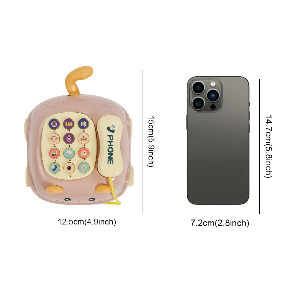 Children's Multifunctional Boys And Girls Bilingual Simulation Telephone Story Machine Cat Baby Mobile Phone Educational Toys