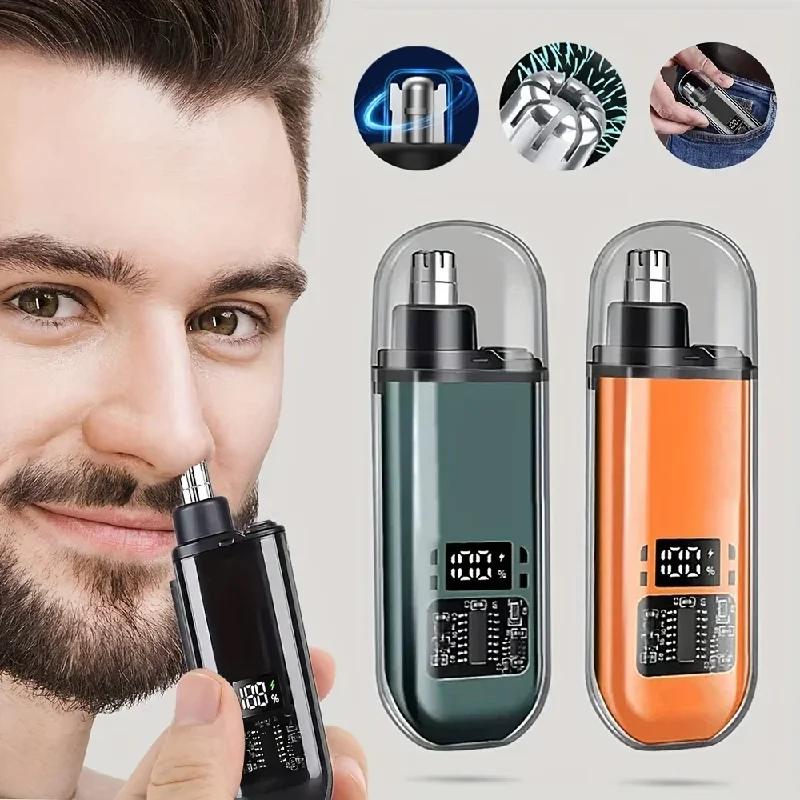 USB Charging Nose and Ear Hair Trimmer For Men Mini Compact Portable Electric Nose Hair Clipper Quick Charging Washable Cutter H