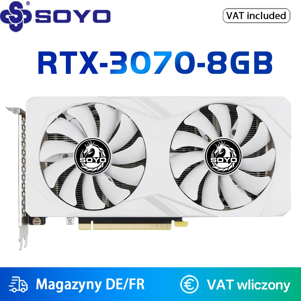 SOYO nouvelles cartes graphiques de jeu NVIDIA GeForce RTX 3070 8GB GDDR6 256 bits carte vidéo GPU de bureau composants informatiques RTX3070