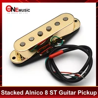Humbucker apilado con reducción de ruido Alnico, 8 piezas de poste superior escalonadas, bobina dividida silenciosa de tono Vintage para guitarra eléctrica