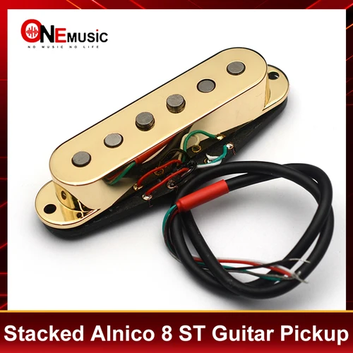Humbucker apilado con reducción de ruido Alnico, 8 piezas de poste superior escalonadas, bobina dividida silenciosa de tono Vintage para guitarra eléctrica