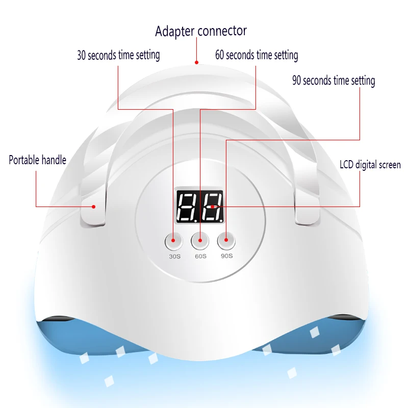 Lampada per unghie a LED UV, essiccatore per smalto gel, 3 timer Lampada per unghie UV Luce per unghie professionale 24 pezzi Perline lampada e sensore automatico