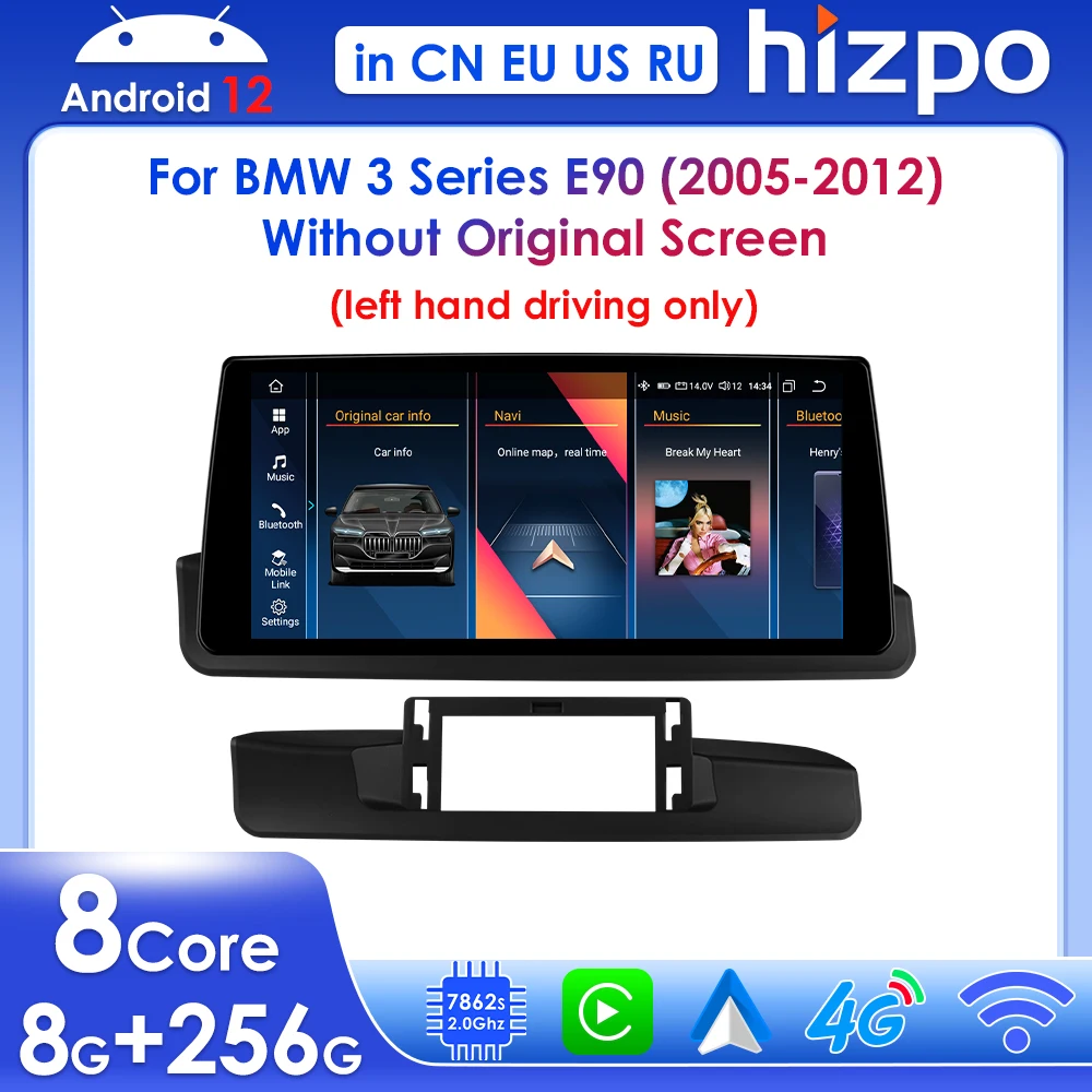 Hizpo Android Carplay Car Radio for BMW 3 Series E90 2005-2012 Left Driving 10.33