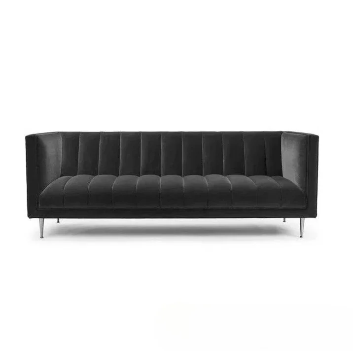 أريكة قماش أمريكية مكونة من ثلاثة أشخاص، أثاث غرفة نموذجية، شقة فندقية، أريكة مزدوجة عصرية من الفولاذ المقاوم للصدأ #5