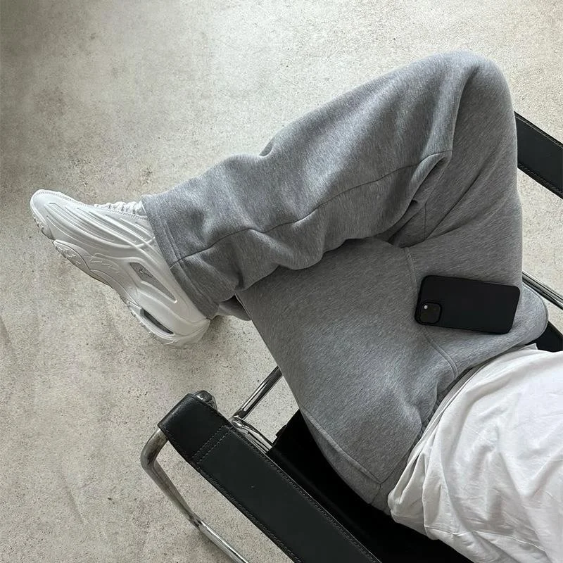 

Elastic Zipper Sweatpants Color Casual High Street Hip Hop Streetwear Y2K Men's Leisure Sportswear Long Pants