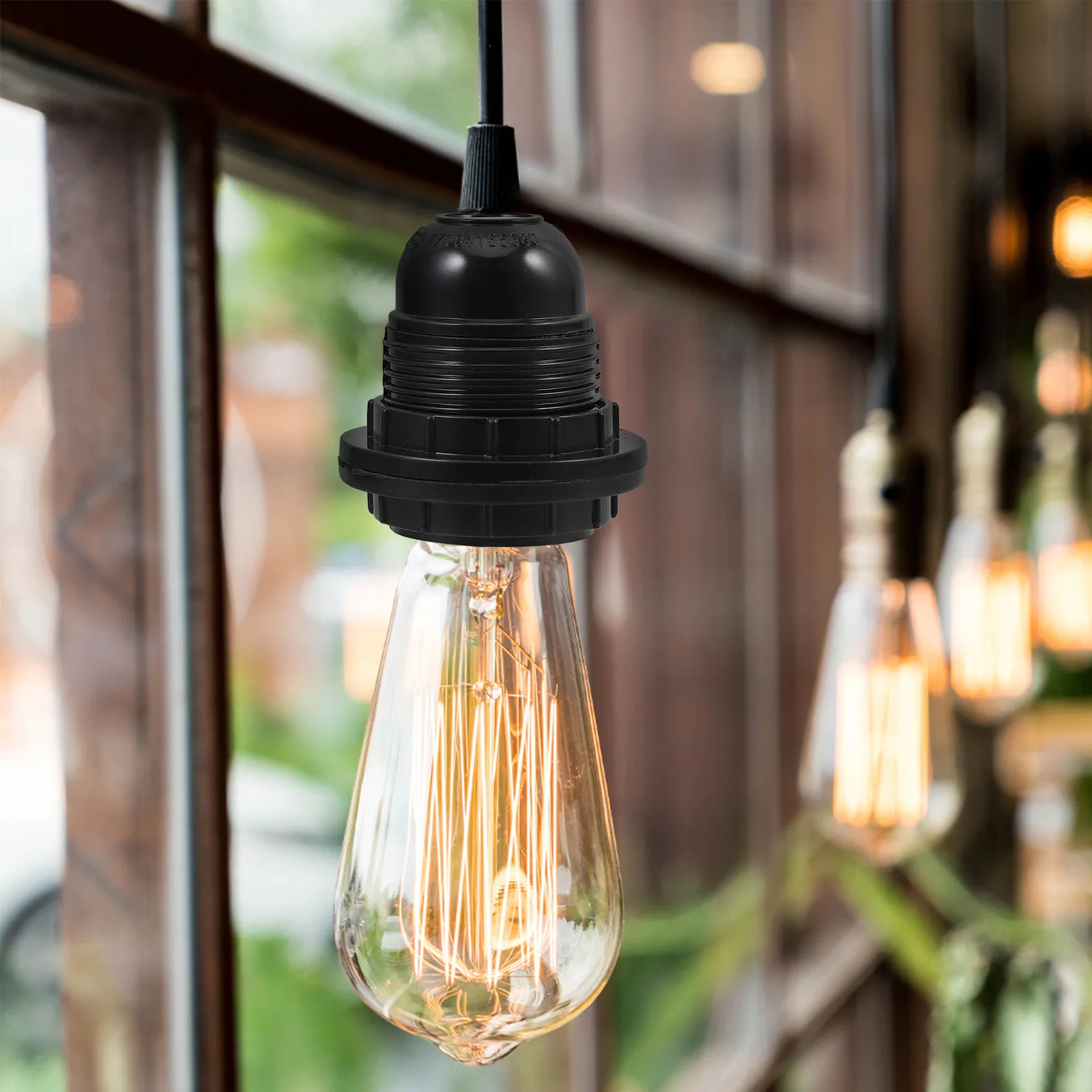 E27 Lamp Holder Premium Bakelite Aluminum Alloy Build Sophisticated Appearance Stable Connection Lamp Socket Replacement Light