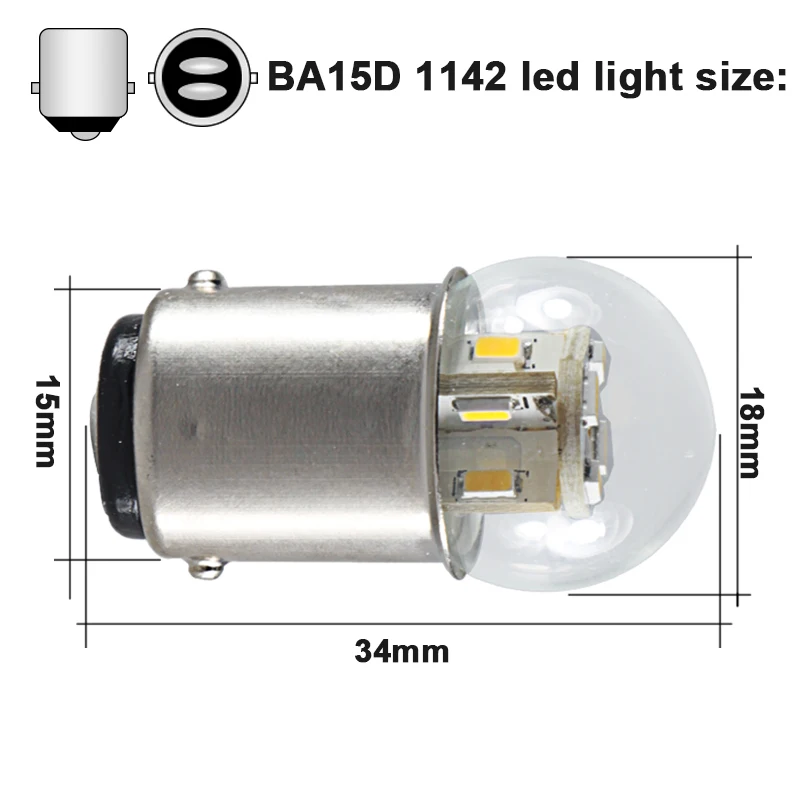 Ampuller Led Car Interior Light P21W 1142 BA15D 6v 12v 24v 36V 48v 1.5W Canbus Auto Turn Signal Lamp Motorcycle Tail Brake Bulb