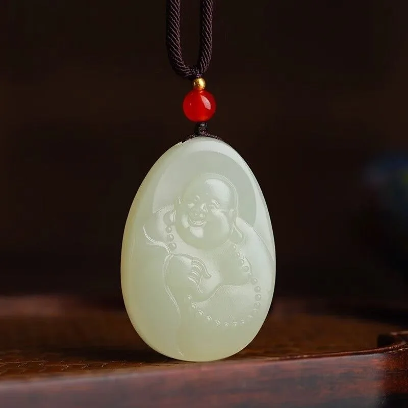 

Подвеска Будды Майтрейи из натурального сапфира, классическое модное ожерелье с подвеской в этническом стиле