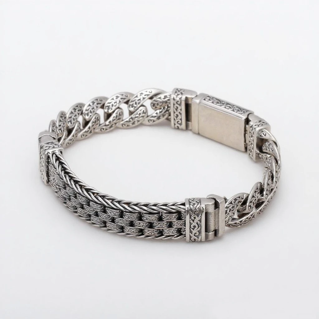 New Arabesque Mixed Material Bracelet Bold Statement Distressed Vintage Boho Chic Versatile Premium Unisex Fashion Jewelry