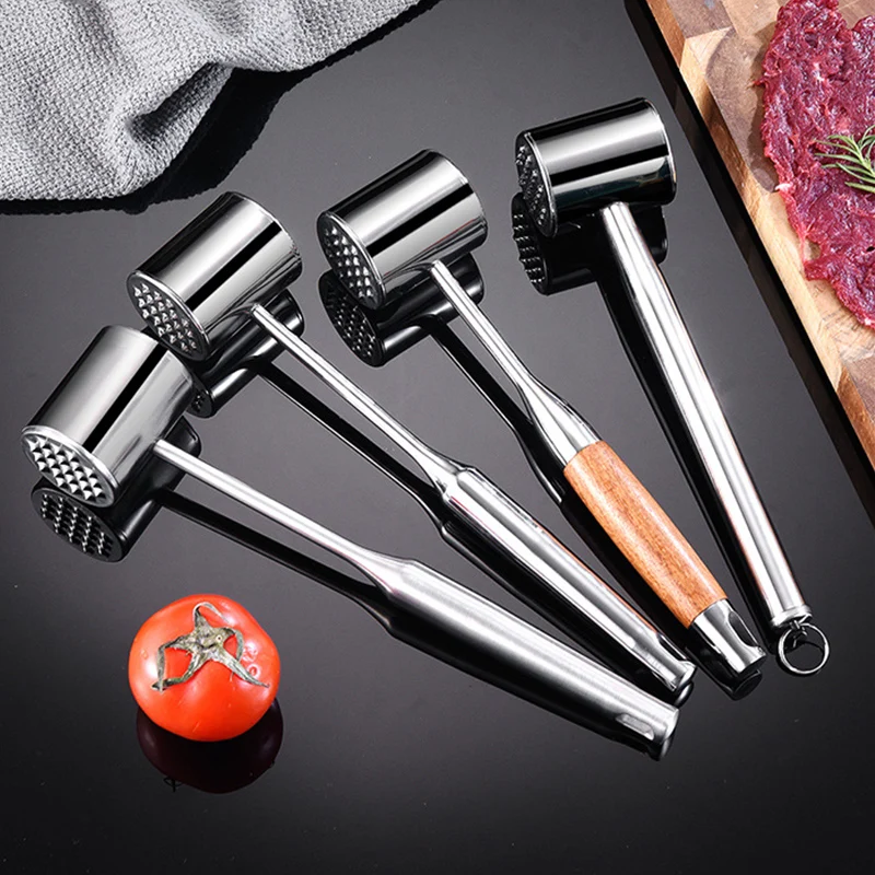 304 Stainless Steel Meat Hammer Loose Meat Tenderizer Household Steak Pork Chicken Breast Cooking Tools Kitchen Gadgets