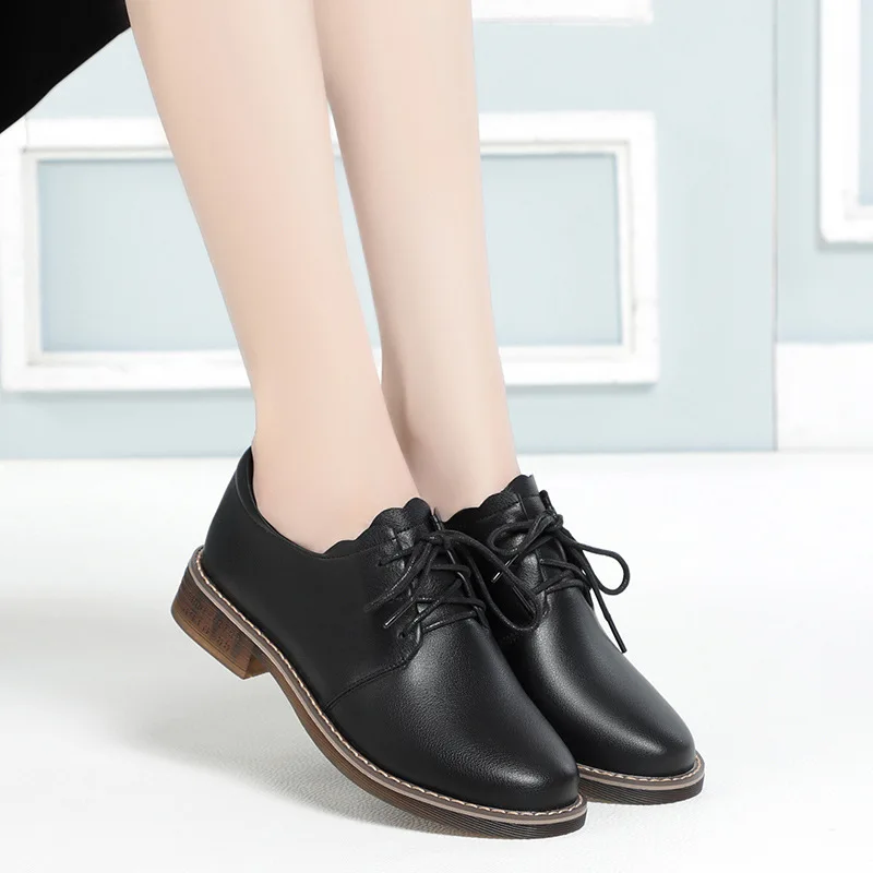 أحذية نسائية كاجوال بمقدمة مستديرة من أكسفورد دربي فستان حفلات للسيدات برباط علوي أحذية ترفيهية أحذية رياضية سهلة الارتداء