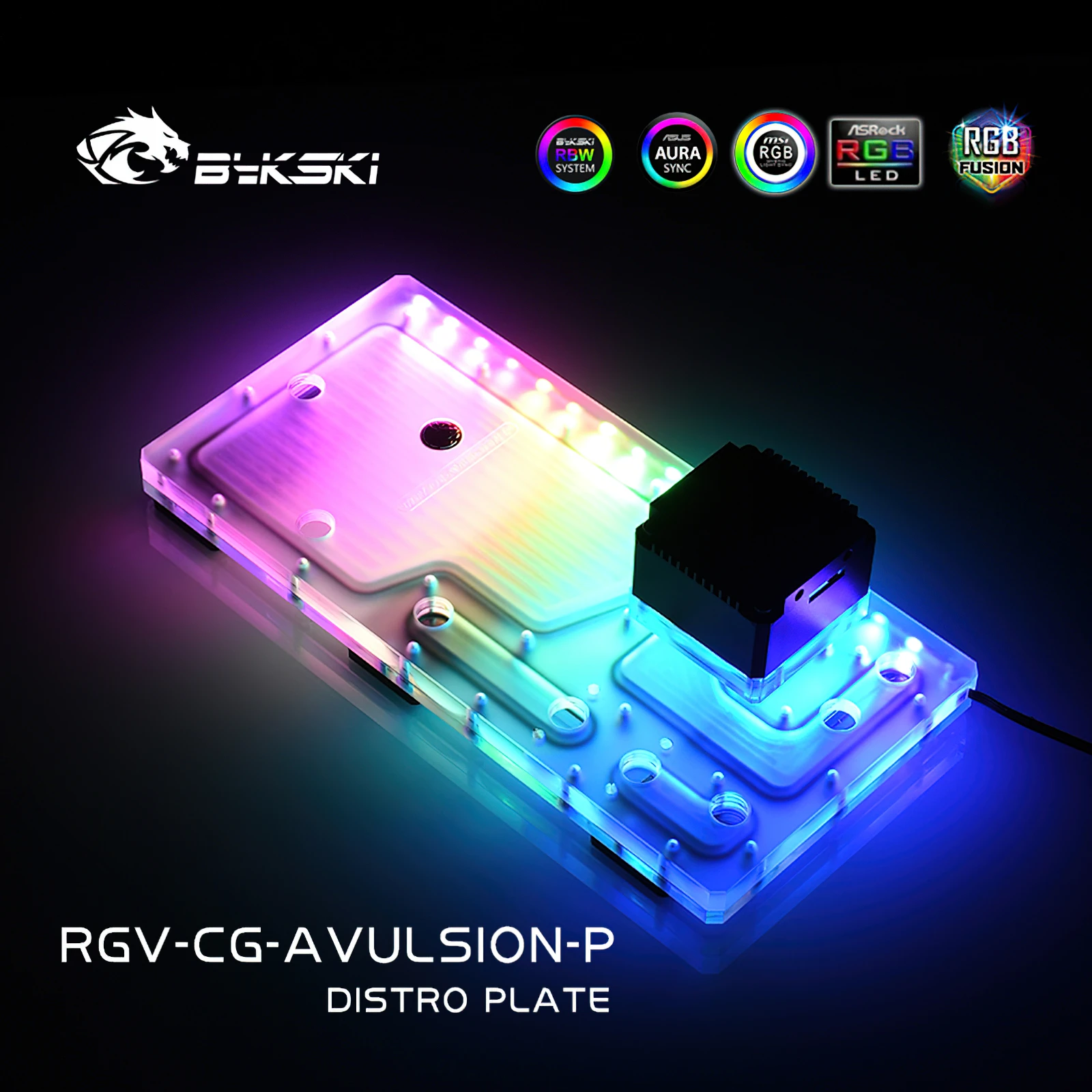 Bykski-RGB Água Refrigeração Distro Placa Reservatório, Cougar AVULSÃO Chassis, RGV-CG-AVULSION-P