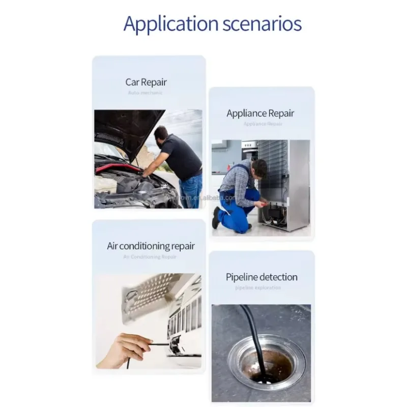 كاميرا المنظار المحمولة بشاشة 4.3 بوصة 8 مم عدسة مزدوجة 5 متر كابل CMOS Borescope الصناعي لفحص المحرك OEM المدعومة #6