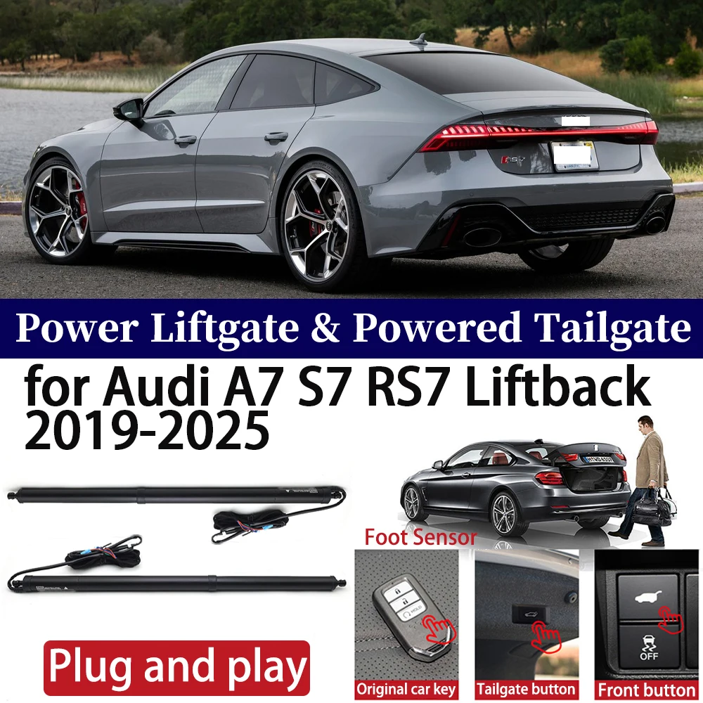 ZhuCamX for Audi A7 S7 RS7 Liftback 2019-2025 Car OEM Power Liftgate Automatic One-Click Powered Tailgate Strut  Plug and paly
