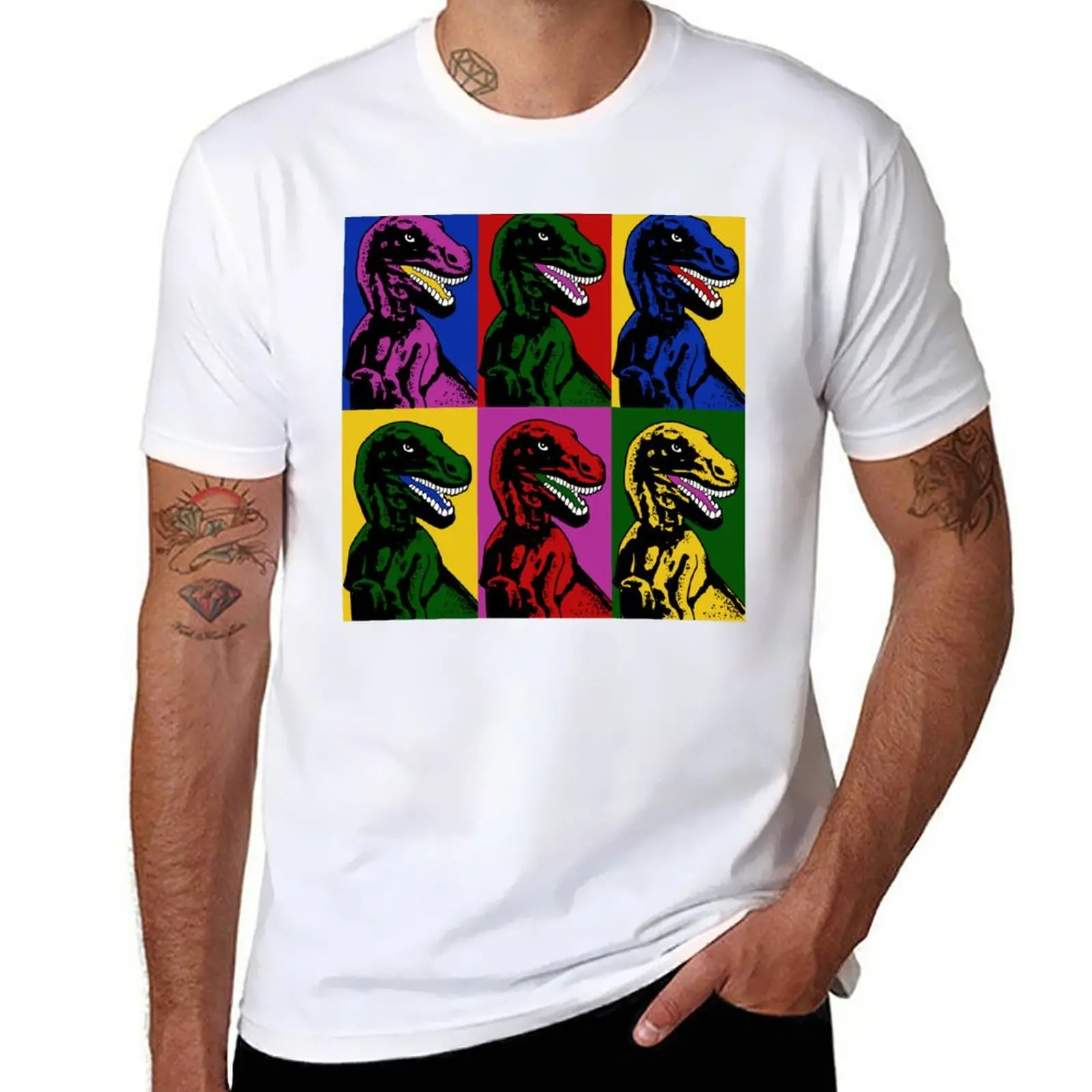 Dinosaur Pop Art T-Shirt Oversized t-shirt Blouse aesthetic clothes oversized t shirt mens big and tall t shirts