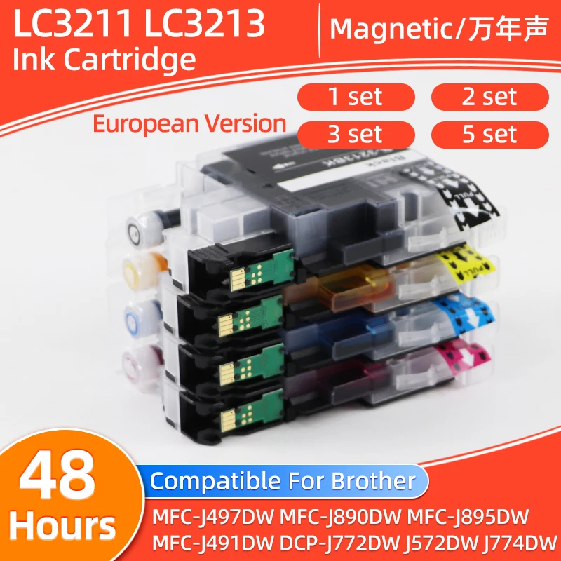 4~20pcs LC3211 LC3213 Compatible Ink Cartridge For Brother DCP-J572DW DCP-J772DW DCP-J774DW MFC-J491DW J497 J890 J895DW Printers