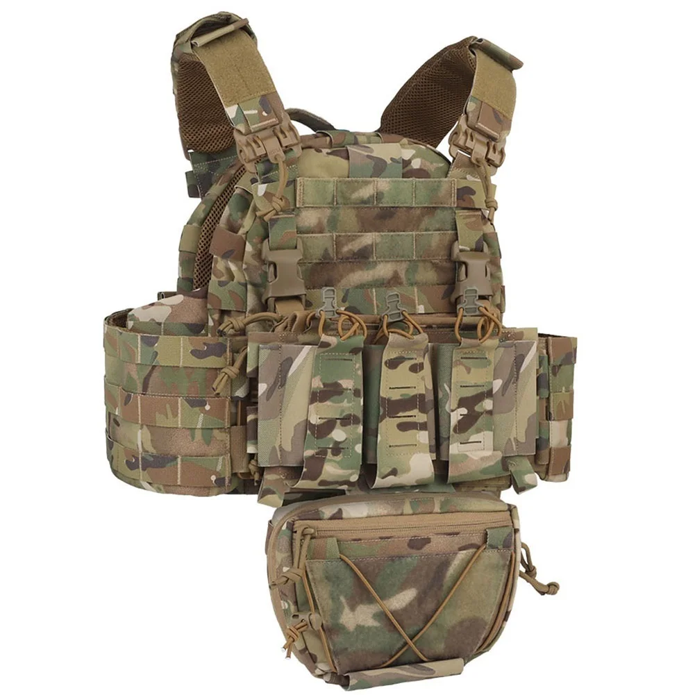 Taktyczna oddychająca kamizelka Airsoft Quick Release Plate Carrier, 1000D Nylon Multicam Molle Regulowana kamizelka myśliwska Airsoft