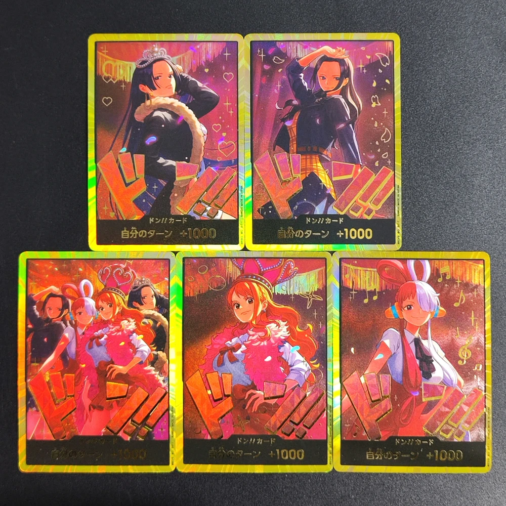 

Набор из 5 коллекционных аниме-карт One Piece TCG OPCG с японским горячим тиснением: Your Turn+1000 и текстурированная карта с Боа Хэнкок, коллекционные игрушки