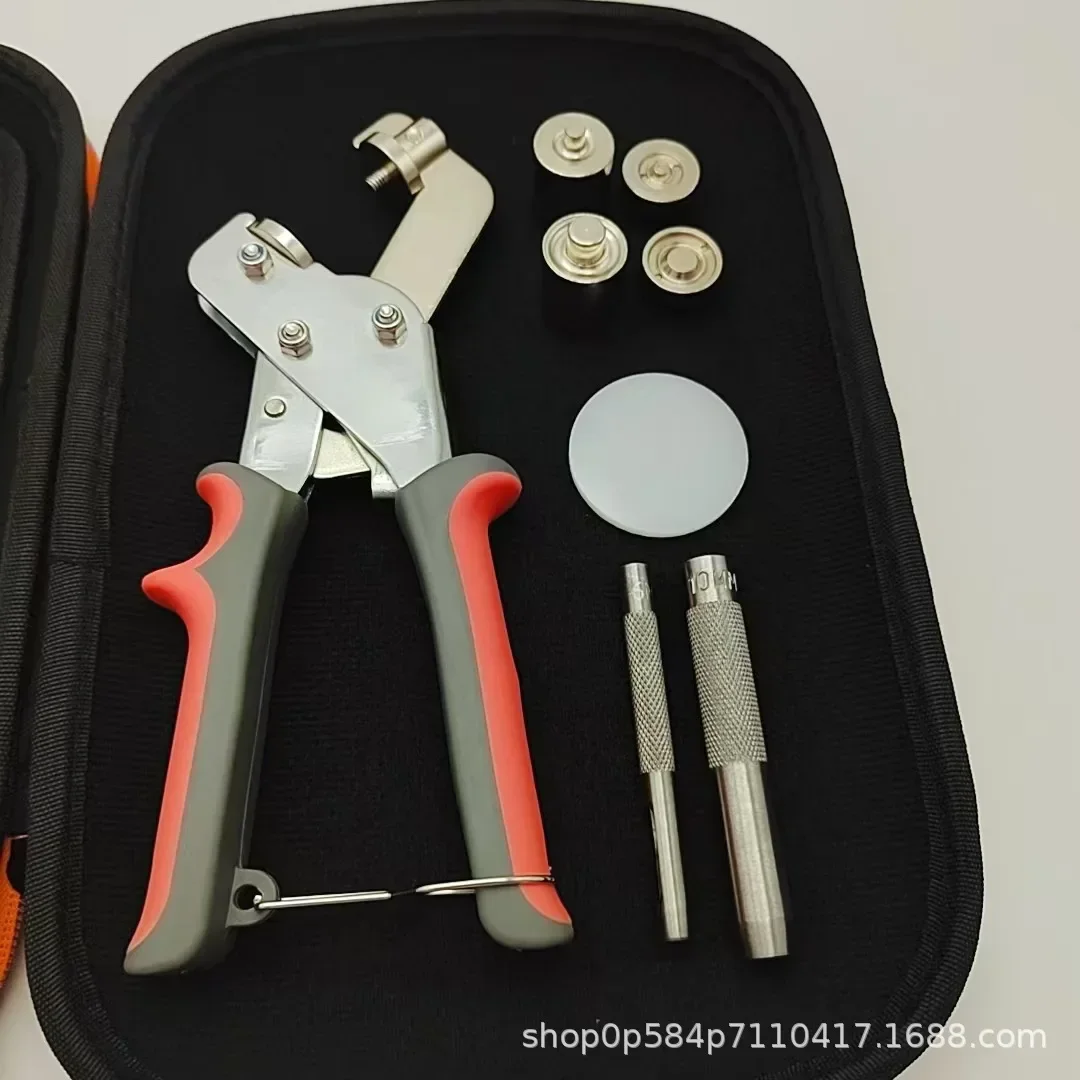 6/10 mm Grommet Tool Kit Handheld Eyelets Press Pliers Kit Grommets Punch Hole Maker Manual Machine (100 6mm+ 100 10mm buttons)