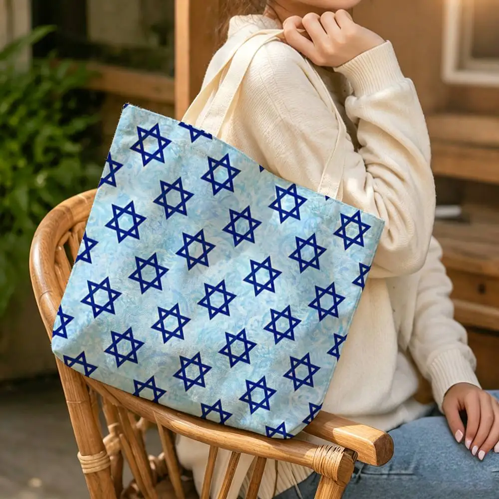Magen David Art for J-Judaism  Waterproof Lined Canvas bags suitable for going to class, shopping, gifts, and commuting