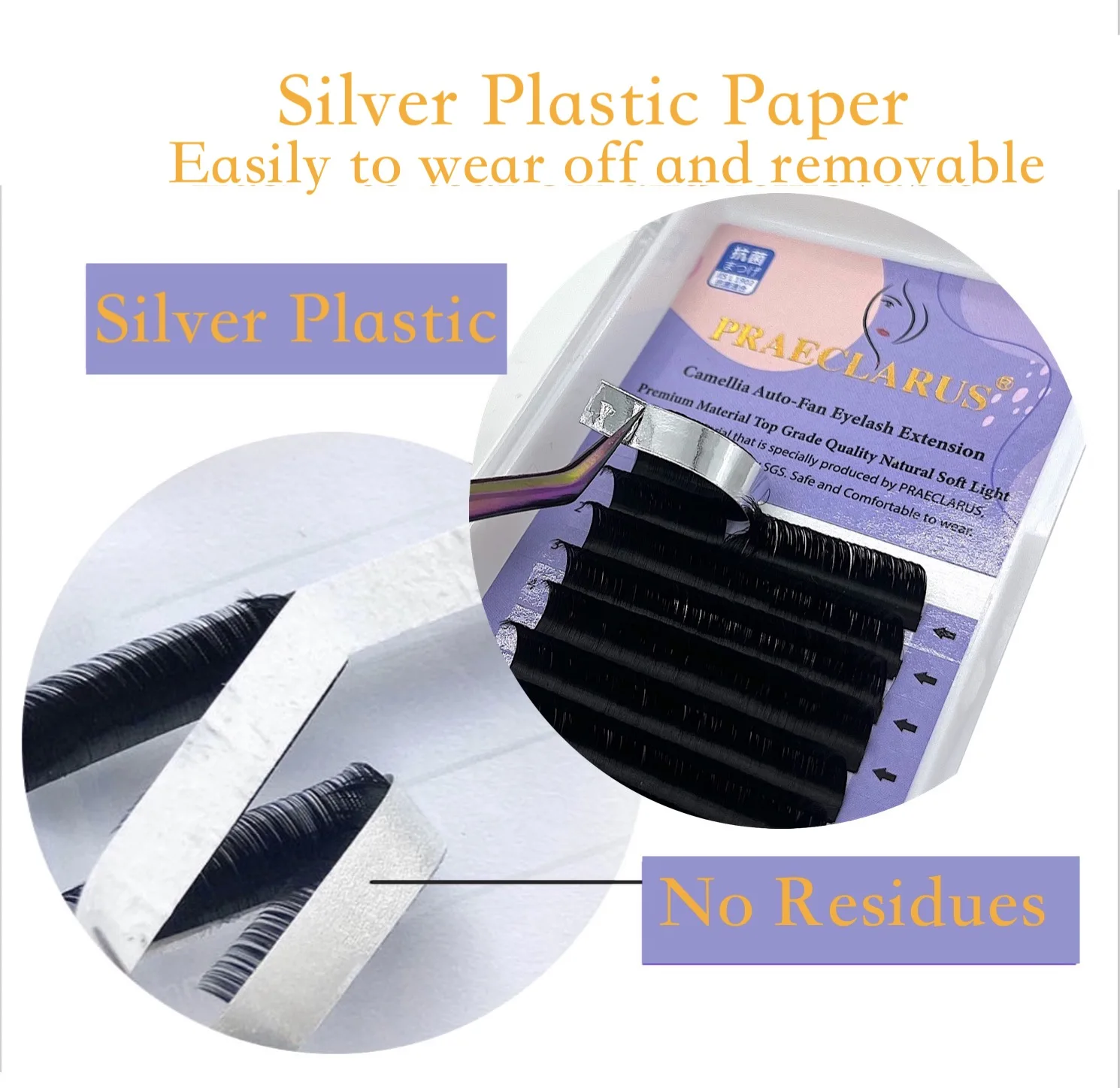 PRAECLARUS Easy Fan Lashes Blooming Eye Lash Extensions 1 Second Automatic Flower Eyelash  0.05/0.07 Soft Faux Mink Lash Makeup
