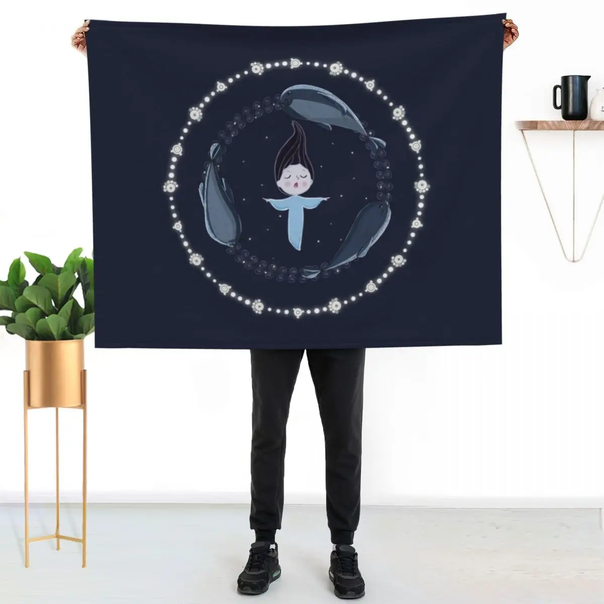 

Song of the Sea - Selkie and seals Throw Blanket Lightweight Warm Blanket for Indoor Outdoor Use
