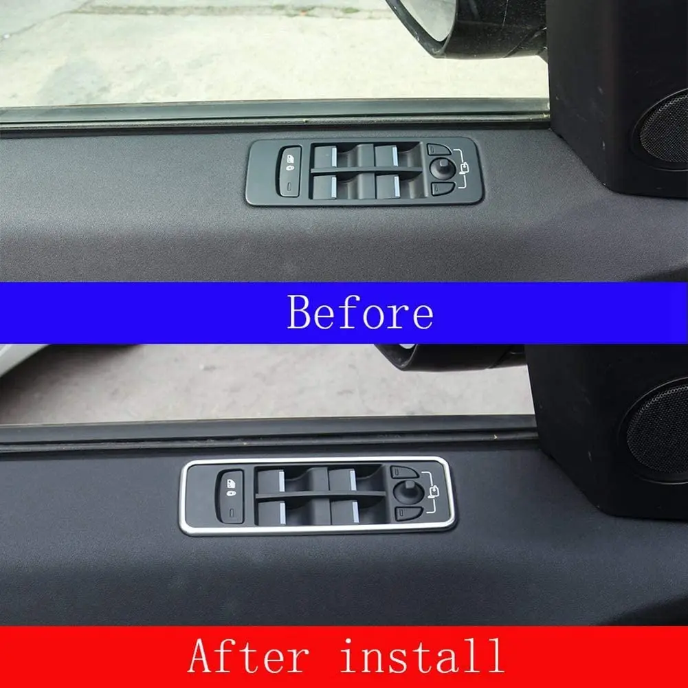 

ABS plastic Window Lift Switch Button Frame Cover Trim for Land Rover Discovery Sport 2015 2016 2017 2018 Matte Silver