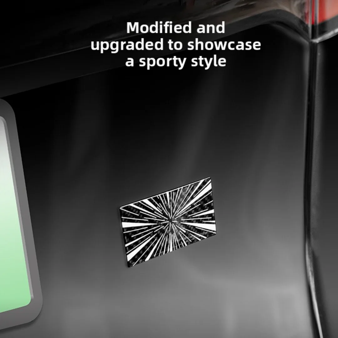Real Carbon Fiber Is Used For The Tesla High-Performance Tail Emblem Upgrade Model 3P Time Tunnel Car Logo Plaid Car Accessories