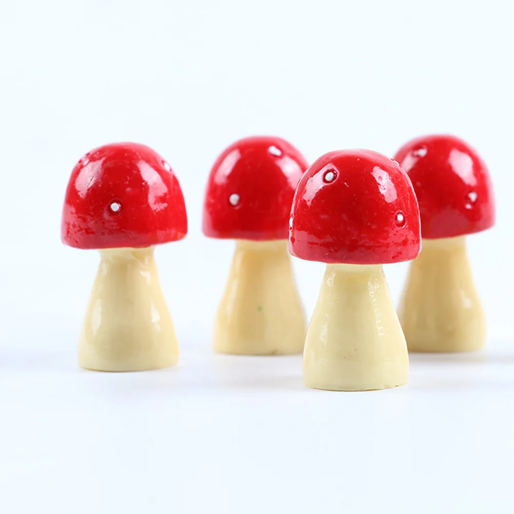 

6Pcs 3 Styles Resin Mini Mushroom Garden Ornament Micro Landscape Decoration Mini Adornment for Succulent Moss