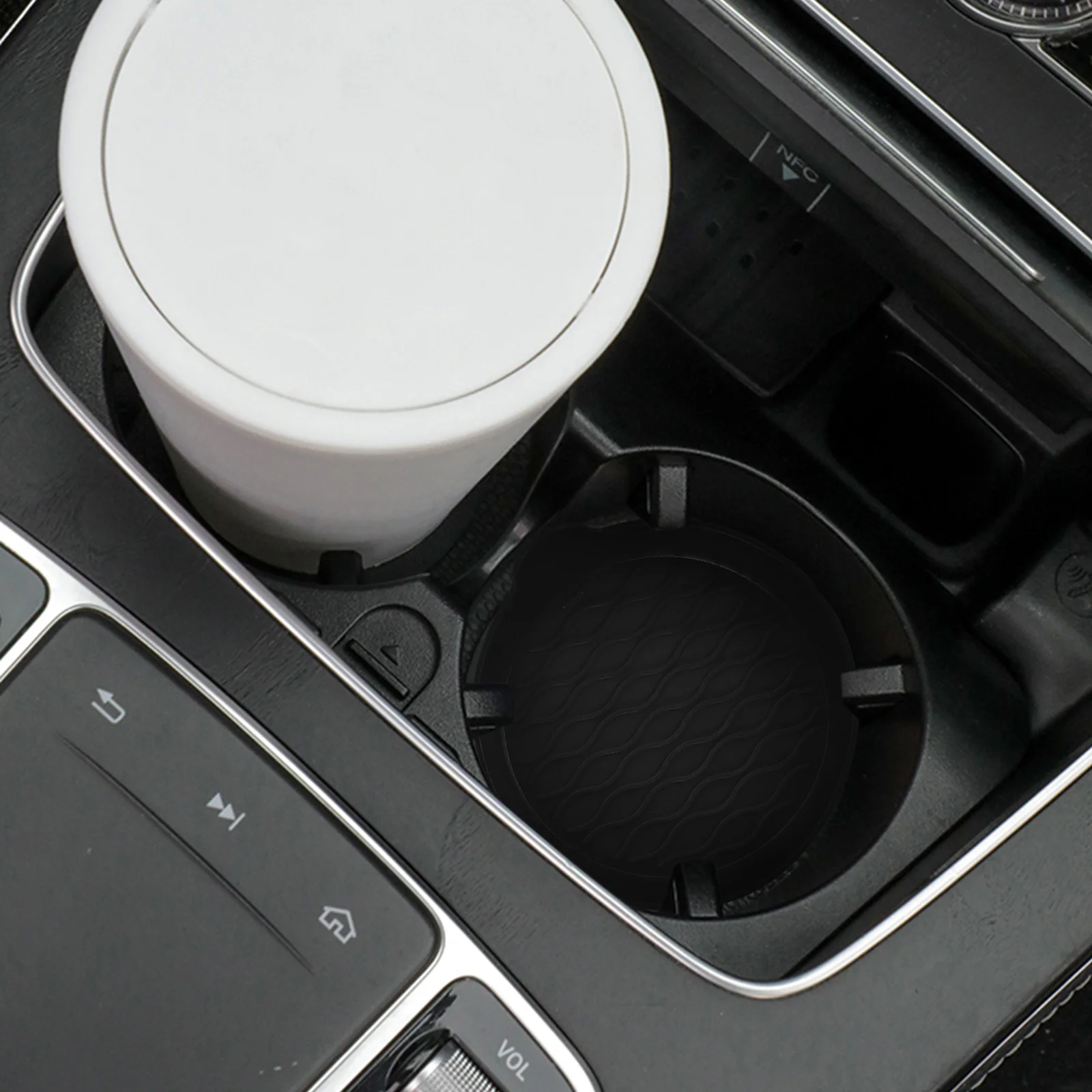 

4Pcs Round Silicone Coasters for Drinks Anti-Scald Cup Mat Car Interior Decoration Multi-Functional Organizer Drink Coasters