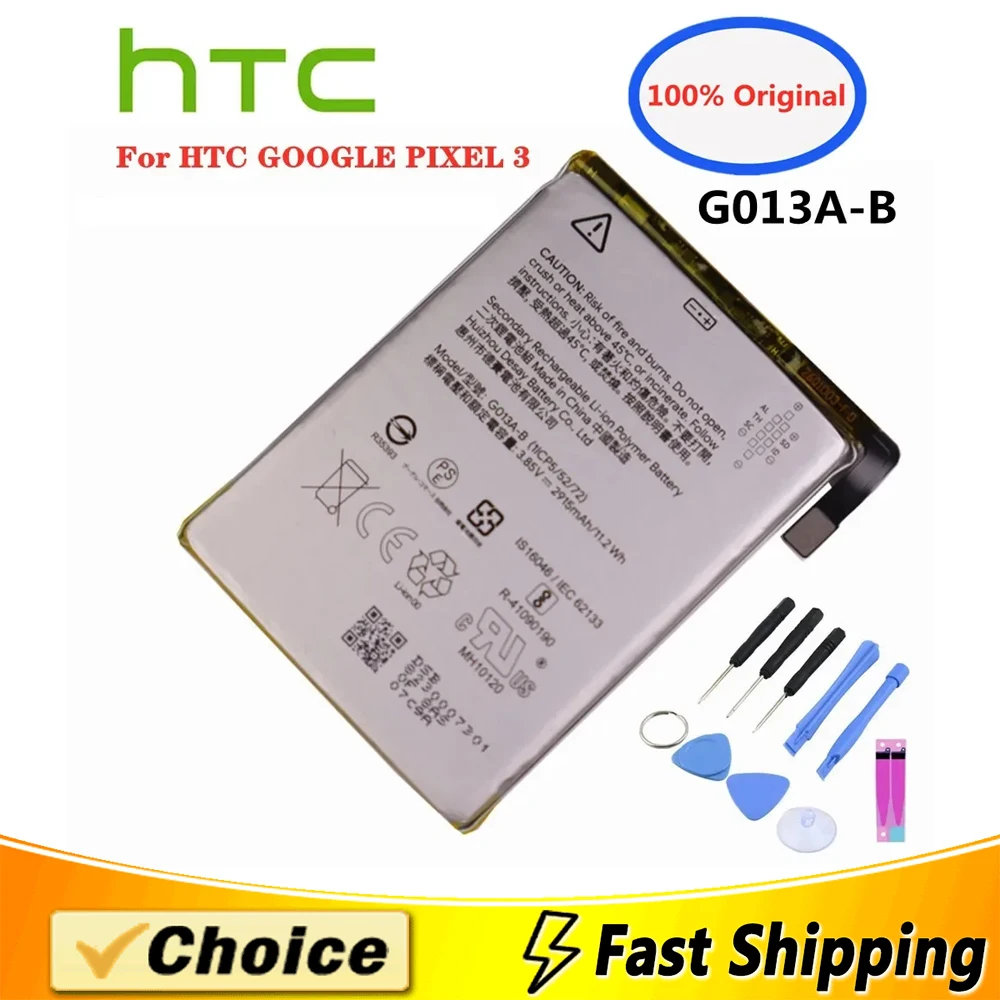 

2915mAh Original Battery G013A-B For HTC Google Pixel 3 G013B G013A Pixel3,Brand New Replacement Phone Lithium Battery+Tool