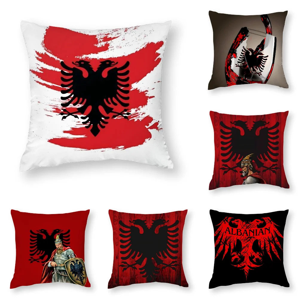 

A-AlbaniaS Flag Pillow Case 3D Print Polyester Fiber 40*40 cm Home Sofa Throw Pillow Cover Decoration Festival Gift