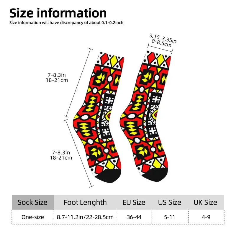 Custom Kawaii Kizomba Samakaka Ankara Socks Men Women Warm 3D Printing African Pattern Wax Design Football Sports Socks